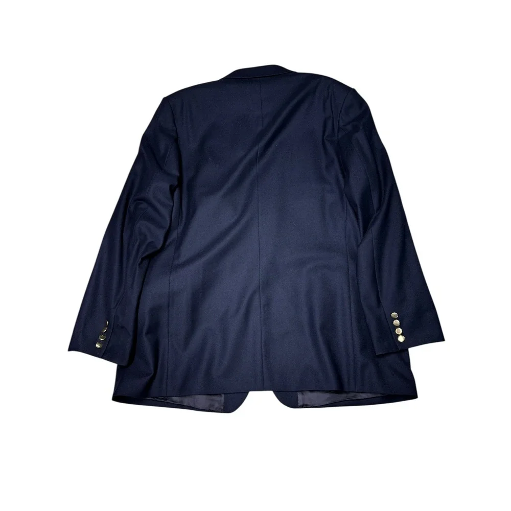 Alexandre London Navy Wool Blazer Gold‎ Buttons Personally Tailored Sylvester 52